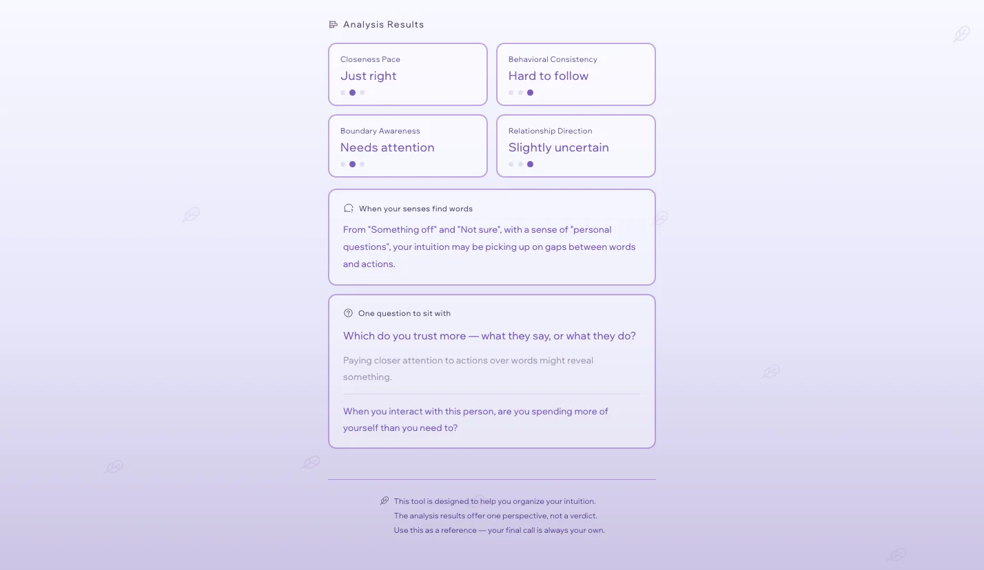 Inspiration Signal — result screen